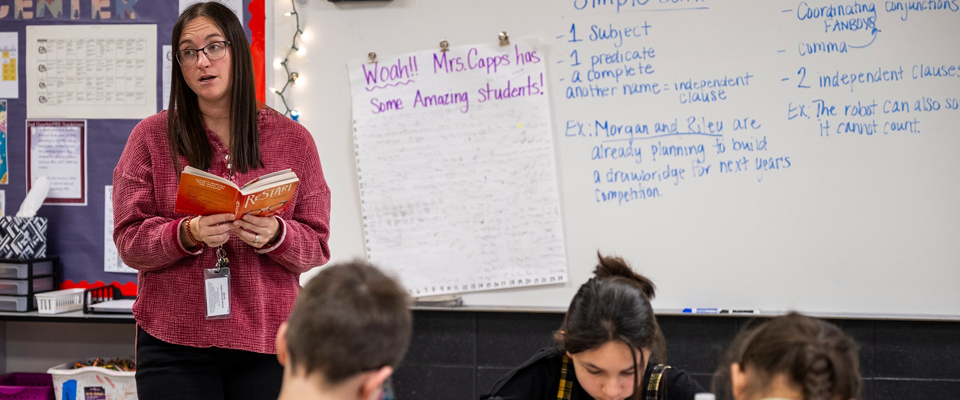 Former S&T student teaching her class
